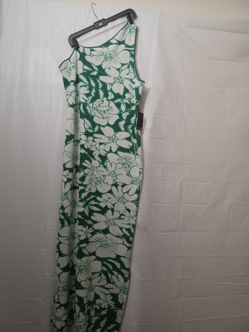 ELOQUII INTARSIA FLORAL ONE SHOULDER SWEATER DRESS GREEN WHITE PLUS SIZE 18/20 - Picture 7 of 15